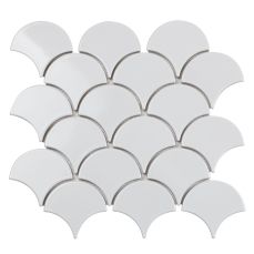 Fan Shape White Glossy